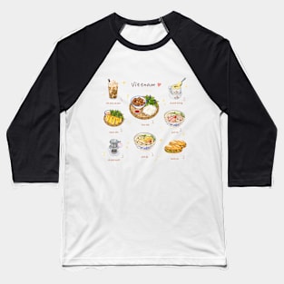Vietnamese Foods Illustration❤️ 越南美食插畫 Baseball T-Shirt